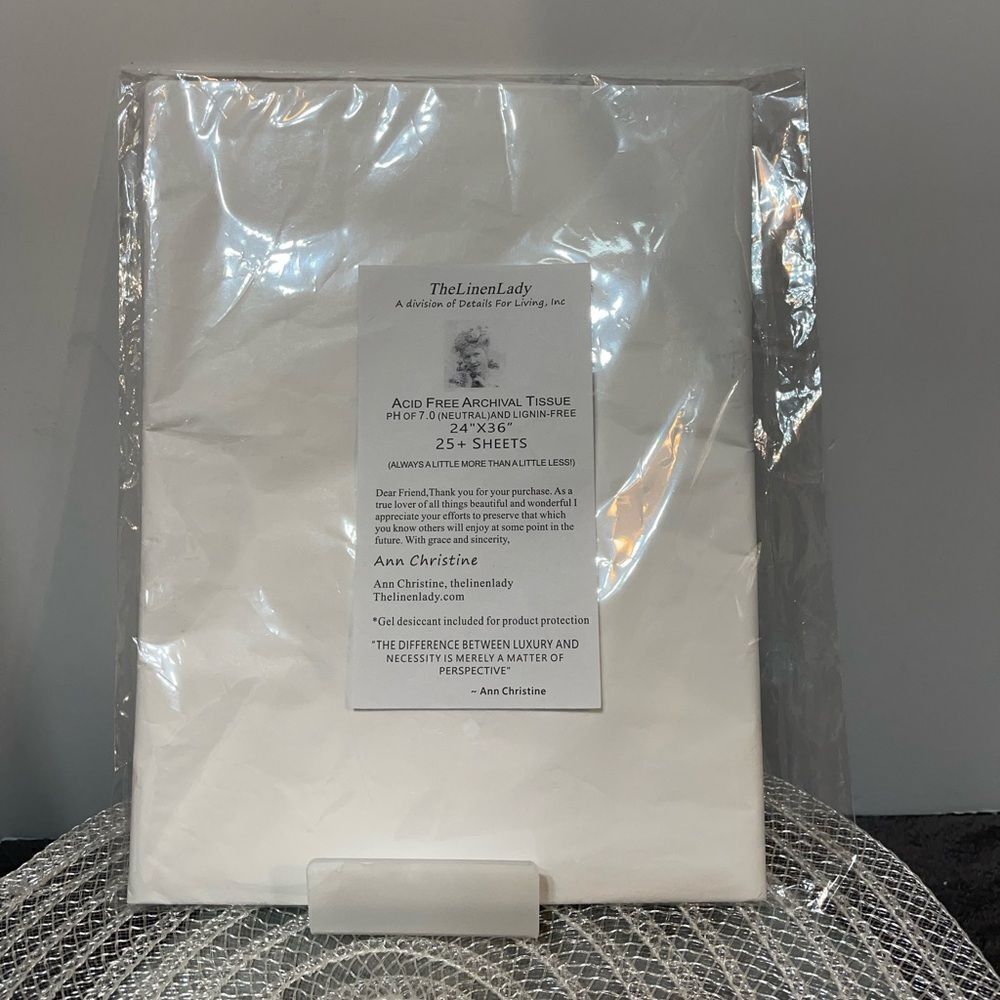 The Linen Lady Acid Free Archival Tissue Paper Pack of 25 Large Sheets NWT